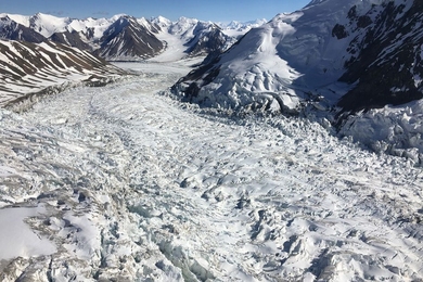 A surging glacier in the St. Elias Mountains, Canada.