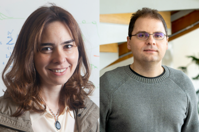 Portrait photos of Dina Katabi and Aleksander Madry