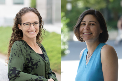 Side-by-side portrait photos of professors Rebecca Saxe and Jackie Lees