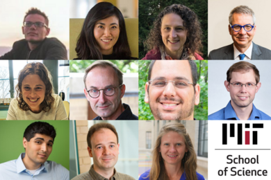 Three by four grid featuring headshot photos plus the MIT School of Science logo