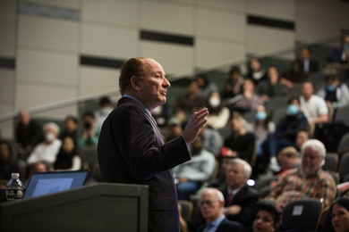 Robert C. Merton speaking to audience