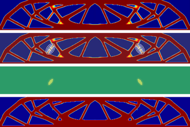 research papers on computer technology 4 vertical images show the iterative design process. The top image is of a support beam made with smaller segments. The middle images highlight a specific segment. In the bottom, the segment is gone.