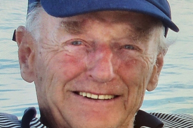 Headshot of Richard Thornton late in his life with water in the background