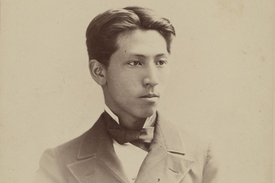 A sepia portrait of Takuma Dan.