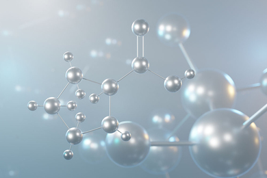 Conceptual illustration of ball-and-stick molecules representing amino acids
