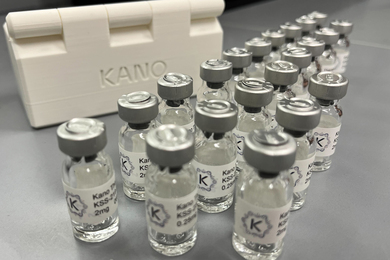 Vials containing clear liquid