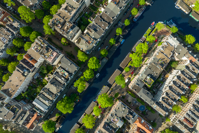 Aerial view of Amsterdam