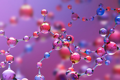 Conceptual graphic illustration of random molecules