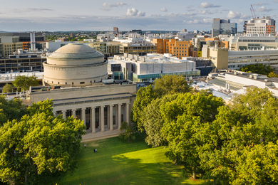 The MIT dome and view towards Boston.